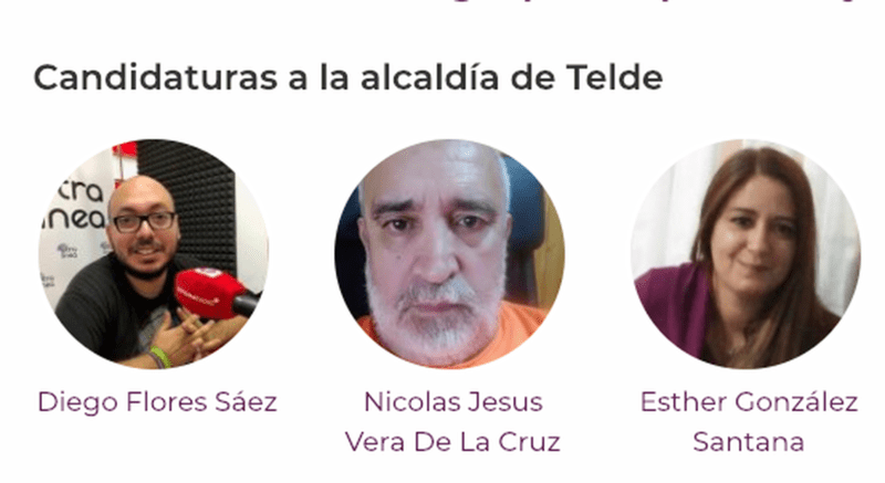 Imagen de los tres aspirantes que se disputan encabezar la candidatura de Podemos en Telde (Foto TA)
